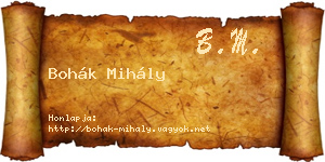 Bohák Mihály névjegykártya