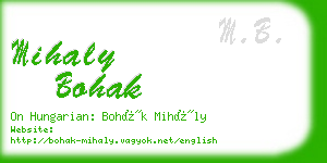 mihaly bohak business card